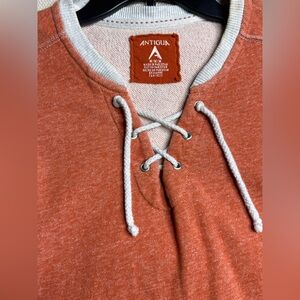 Antigua Lace-Up Rust Orange Sweatshirt Women’s Size M